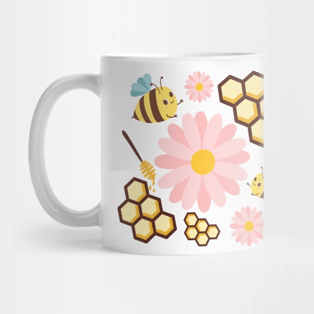 Spring Bee Honey Comb Pattern Design by Arch4Design